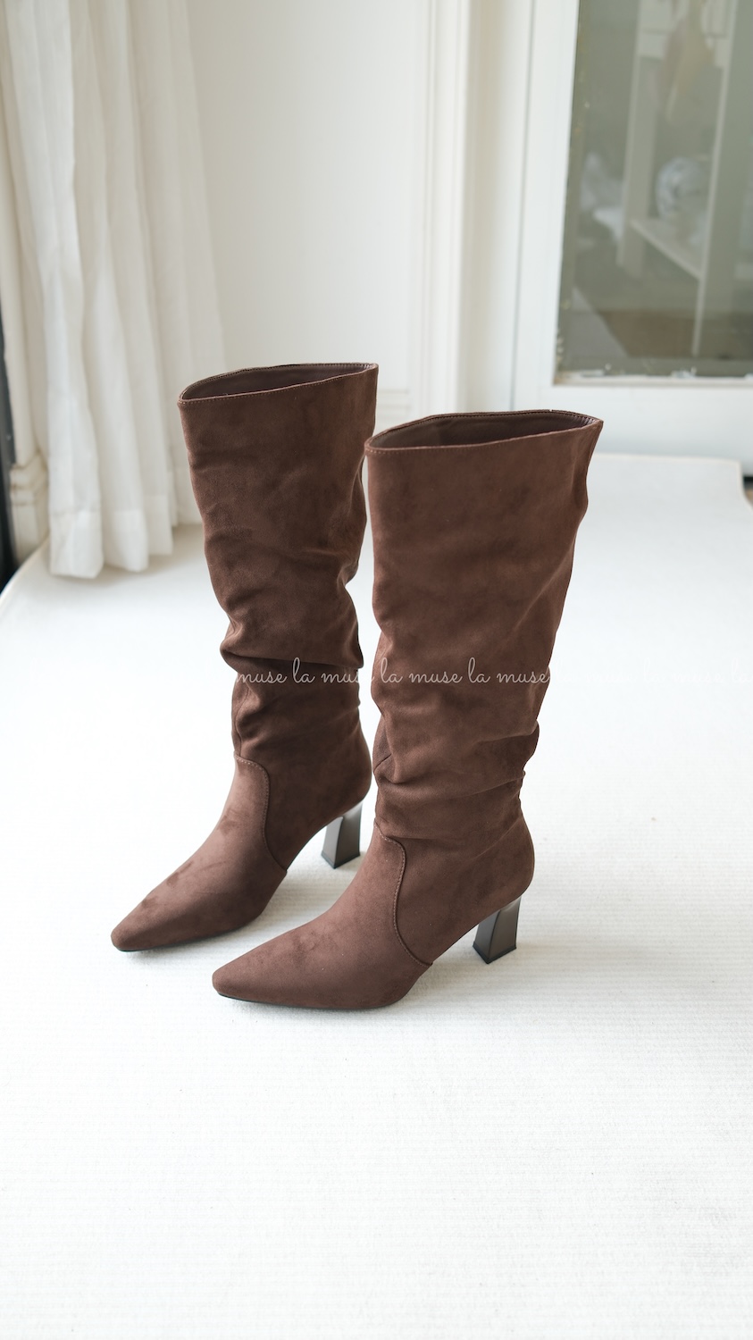 Boots gối đế cao nữ Babie