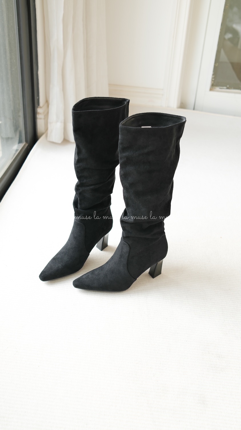 Boots gối đế cao nữ Babie