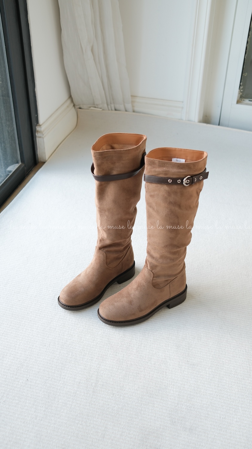 Boots gối đế thấp nữ Kafei