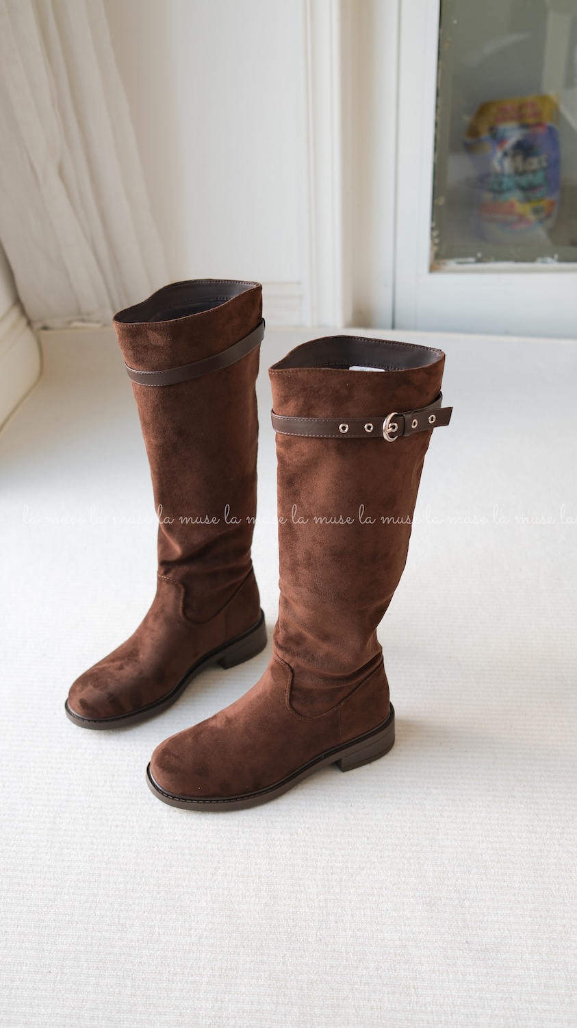 Boots gối đế thấp nữ Kafei