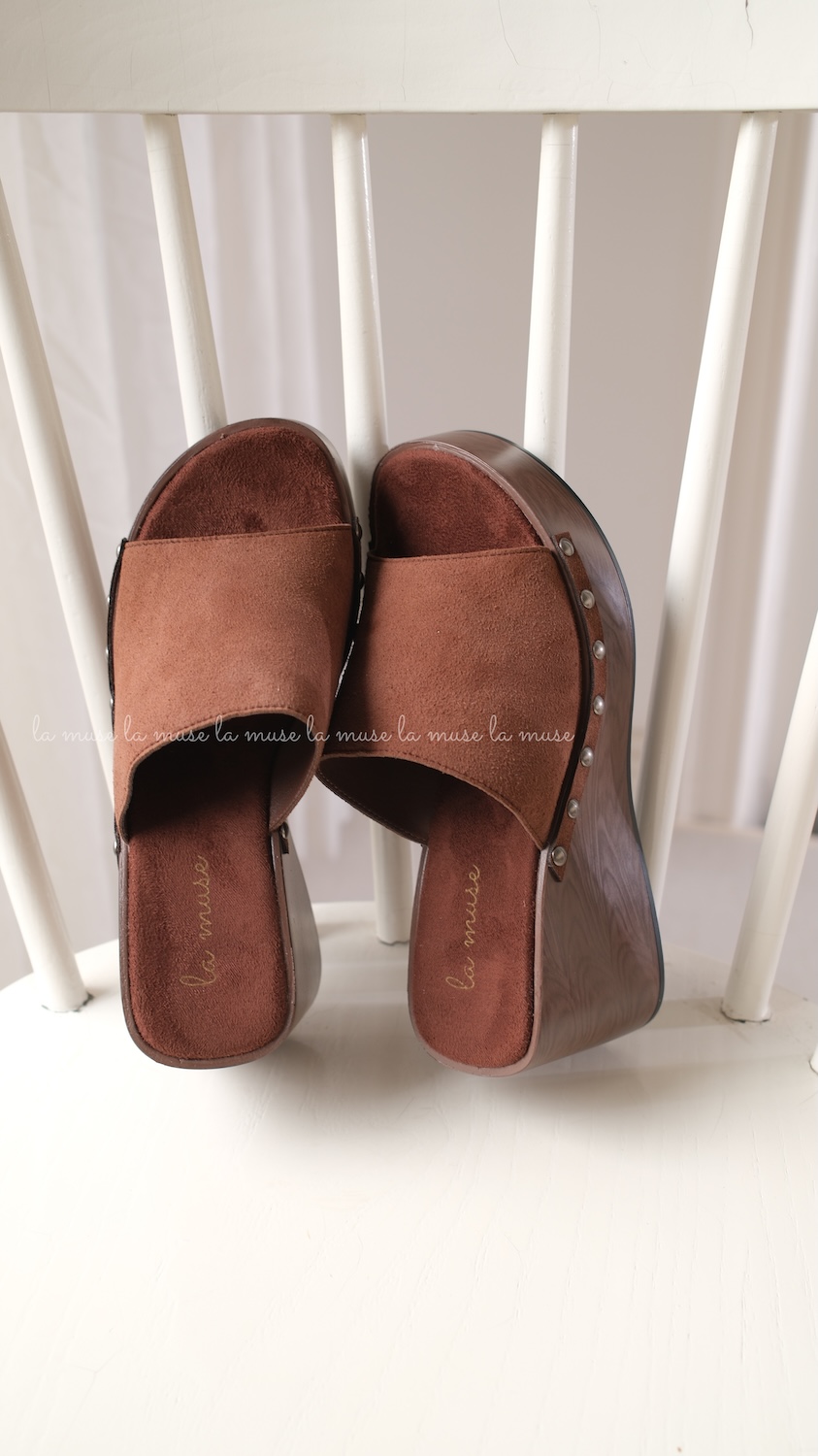 Guốc cao gót nữ da lộn Meiu