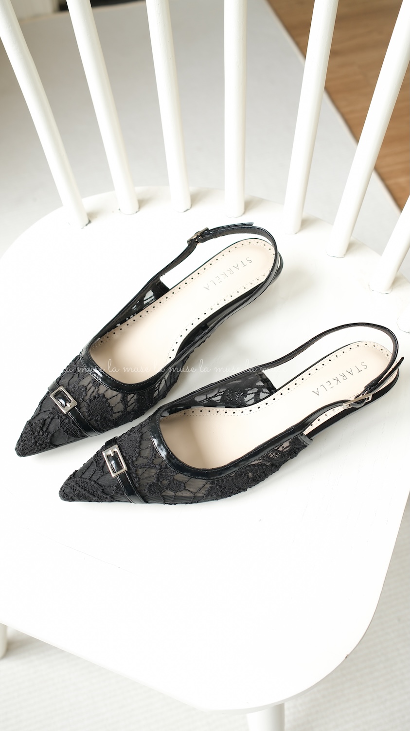 Giày bệt slingback ren lưới nữ Mimi
