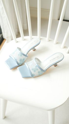 Guốc cao gót nữ ren lưới Bemi