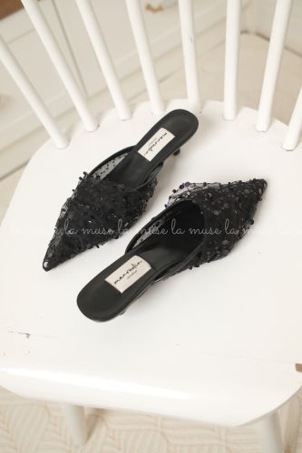 Guốc sục thời trang đính sequin lấp lánh Celo