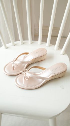 Guốc cao gót nữ vải nơ Jeji