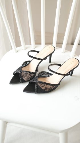 Guốc cao gót nữ ren lưới Josie