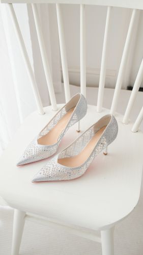 Giày cao gót nữ lưới đính đá Leroy