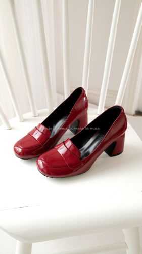 Giày lười loafer cao gót nữ Manle