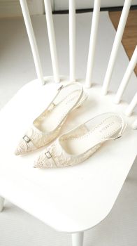 Giày bệt slingback ren lưới nữ Mimi