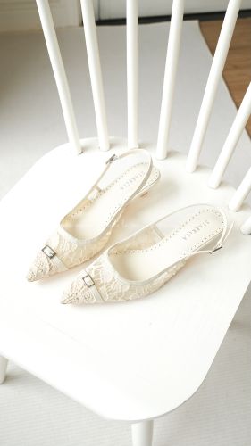 Giày bệt slingback ren lưới nữ Mimi