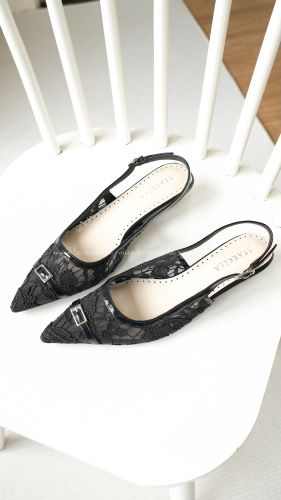 Giày bệt slingback ren lưới nữ Mimi