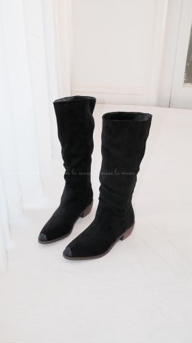 Boots nữ cao gót da lộn MInhee