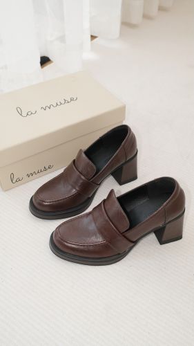 Giày lười loafer cao gót nữ Sumin