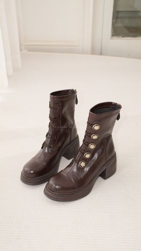 Boots cao gót buộc dây nữ Susu