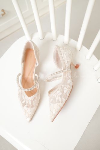 Giày cao gót ren lưới nữ Umi